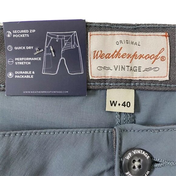 Weatherproof Vintage Men's size 40 Packable Hybrid Trail Short Gray NEW - Picture 5 of 9